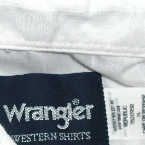 Wrangler 90s Vintage Mens Pearl Buttons White Long Sleeve Shirt sz. XL New - Picture 3 of 4